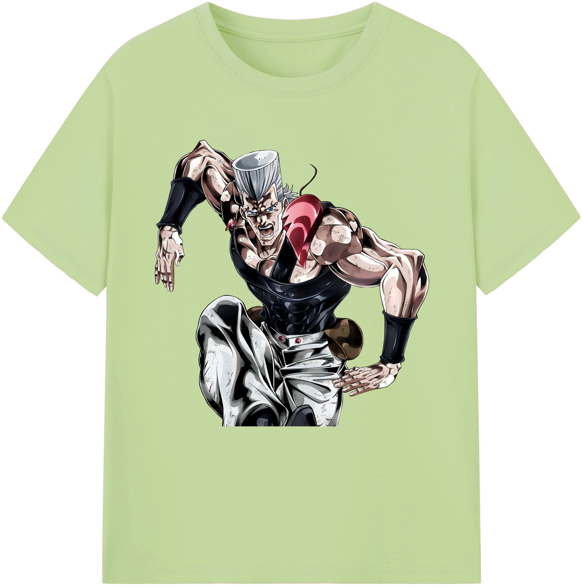 （画像用） ジョジョの奇妙な冒険 ジャン＝ピエール?ポルナレフ JoJo's Bizarre Adventure Jan Pierre Polnareff 綿100％半袖Tシャツ（フロントプリント）